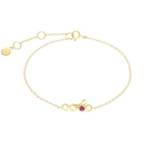 Honeycomb Inspired Ruby Link Bracelet in 9ct Yellow Gold - Picture 1 of 1