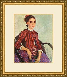 Vincent Van Gogh - La Mousme' Print NEWLY MUSEUM STYLE CUSTOM FRAMED - Picture 1 of 2