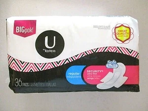U by Kotex Security Ultra Thin Pads w/ Wings, Regular, 36 Ct. BIGpak Soft Touch - Picture 1 of 4