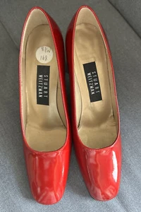Stuart Weitzman Red Patent Leather Pumps Size 8.5 AA Made in Spain 3" Heel New - Picture 1 of 8