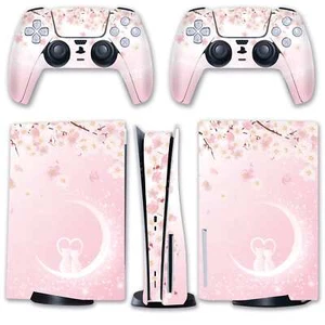 Sakura Cat PS5 Skin - rosa niedlich Vinyl Wrap Aufkleber Sony Playstation 5 - Bild 1 von 8