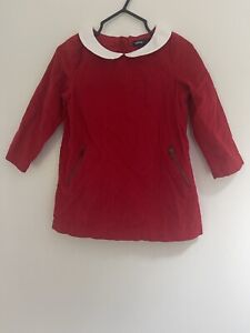 babyGap Toddler Girls Solid Red Corduroy Holiday Christmas Long Sleeve Dress 2T