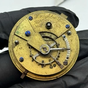 41.3mm Knight & Son Northampton Balance Ok Pocket Watch Movement FOR PARTS - Imagen 1 de 11