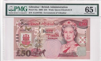 Gibraltar, 50 Pounds, 2006, UNC, p34a - Image 1 of 2