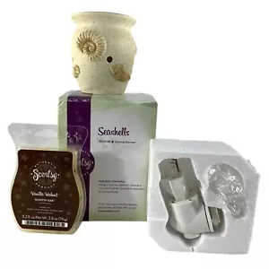 Scentsy Bundle Sea Shells Warmer Wall Plug In with Vanilla Walnut Wax Bar - Picture 1 of 11