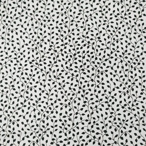 Fabric Traditions 2006 Black Leaf on White Quilt FABRIC Cotton 2 Yards - Picture 1 of 4