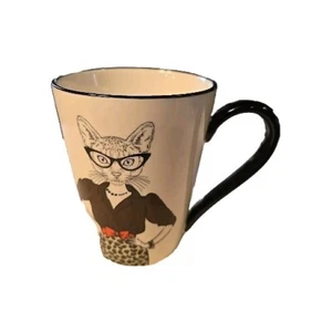 Taza de café/té Hipster Cat Woman 14 OZ de cerámica de gres para artículos para el hogar exclusivos  - Imagen 1 de 4