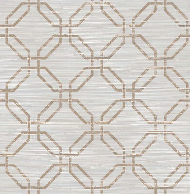KItchen & Bath Essentials by Brewster 2766-24406 Phaius Taupe Trellis Wallpaper - Image 1 of 2