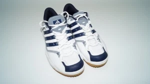 Adidas Torres Indoor Tennisschuhe blau Herren Sand 45 1/3 = UK 10 weiß New NEU - Picture 1 of 4