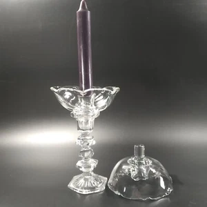 2 Candelabros Heisey Waverly Pegged con Tazón Epergne Óptico Remolino Arte Vidrio - Imagen 1 de 9