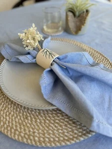 Cotton Couture Table Napkin - 45x45 cm Hemstitch Table Linen Essentials set of 6 - Picture 1 of 14