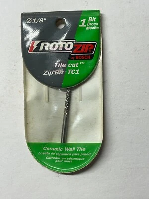 NUEVA BROCA DE CORTE DE AZULEJOS ROTOZIP TC1 1/8" (AZULEJO DE PARED, TABLERO DE CEMENTO Y YESO) CORTE NOS Foto 1 de 2