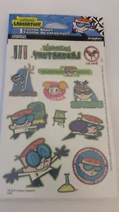 Hoja de tatuaje de dibujos animados DEXTER'S LABOR Deedee American Greeting Designware Nuevo de Lote Antiguo - Imagen 1 de 2