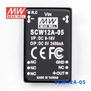 New MEAN WELL SCW012A-05 DC to DC Converter IP 9-18V OP DC5V 2400MA x1PC - Picture 1 of 5