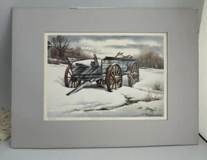 Impresión numerada mate "Carro con pollitos" garbanzos invierno Krasnansky 16,5 x12" - Imagen 1 de 6