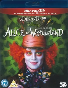 Alice in Wonderland (2010) Blu-ray 3D + 2D, Mia Wasikowska, Johnny Depp - Picture 1 of 2
