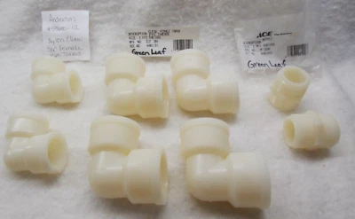 Elbow & Nipple Pipe Fittings 3/4", 1", Threaded Nylon FPT MPT Lot of 8 C85 - Image 1 of 4