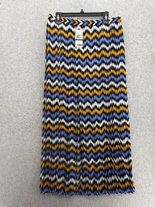 MK Michael Kors Women's Maxi Skirt Striped Pleated Size Large Chevron - Picture 1 of 15
