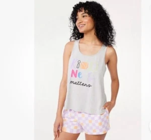 New Joyspun Women's 2pc Print Tank Top and Shorts Pajama Set Size M(8-10) - Picture 1 of 11