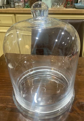 EXTRA GRANDE Vintage Campana Tarro Cúpula Exhibición Jardín Soplado a Mano Cloche Vidrio con BASE Foto 1 de 4