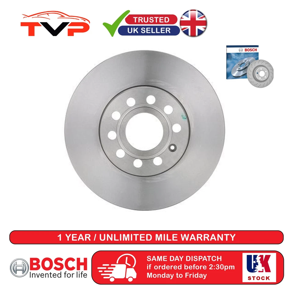 Bosch Brake Dics For VW Jetta 2005-2017 1.6 1.9 2.0 0986479939 - Image 1 of 1