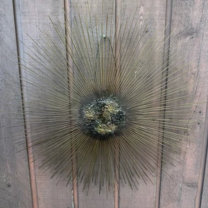 Scultura da parete MCM William Friedle Sunburst 36” ottone rame brutalista C1960’s - Foto 1 di 8