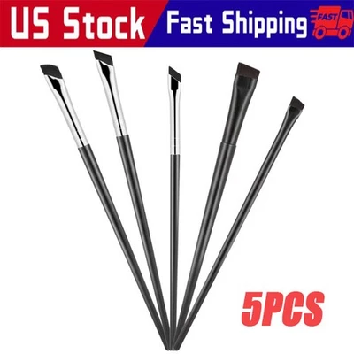 5Pcs Eyeliner Brushes Fine Angled Eye Liner Ultra thin Precision Makeup Brushes - Image 1 of 4