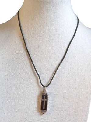 Brighton Heavenly Cross Black Corded Self Love & Respect Pendant Necklace - Image 1 of 4