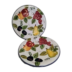 *SET OF 2* Oneida Hand Painted Vintage Fruit 10" Stoneware Dinner Plates.... - Bild 1 von 6