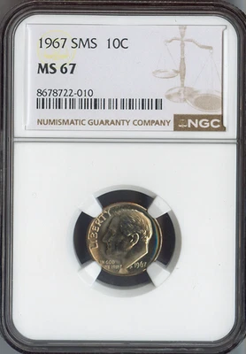 1967 Roosevelt Dime NGC MS67 SMS Holiday Sale 🎁 - Image 1 of 2