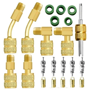 R410A Useful Adapter Kit Mini Split Adapter 5/16 To 1/4 Coupler Brass+Rubber - Picture 1 of 14