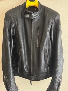 BMW Motorrad Rider Jacket Leather Black Motorcycle Leather SIZE 48 Used  - Picture 1 of 17