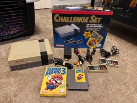Nintendo NES Challenge Set console videogioco con scatola Super Mario Bros 3