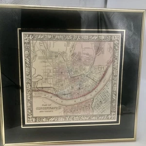 Alte Karte von Cincinnati 1860 im modernen 17" Rahmen - Bild 1 von 18