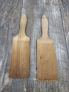 Vintage Rustico Primitivo 2 Palette Burriera Kilner Legno Burriera Pats 9" - Foto 1 di 9