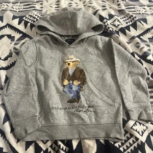 Polo Ralph Lauren Polo Bear Hoodie Sweatshirt Sz 5 cowboy - Picture 1 of 8