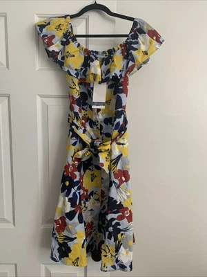 Zara Basic Z1975 Denim Floral Dress Size S NWT Button Down Dress - Image 1 of 4