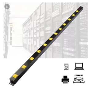 Power Strip 12 Outlet 4 FT Metal Cord Switch Long Bench Desk Indoor Work - Picture 1 of 7