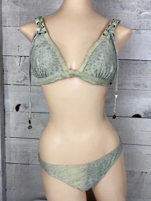 Traje de baño Seventh Wonderland 2 piezas para mujer 8 triángulo trenzado acanalado acolchado playa Foto 1 de 4