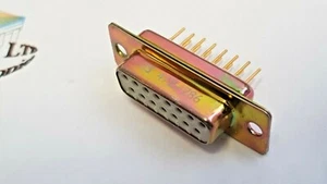 15 Way Panel Mount D-sub Connector Socket, 2.74mm Pitch - Picture 1 of 3