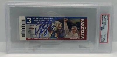 Peyton Manning & Eli Manning Signed 2013 Final Manning Bowl Ticket Stub PSA DNA - Image 1 of 4