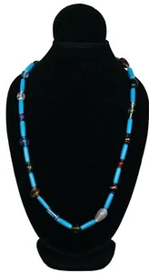Totalmente Nuevo Hecho a Mano Elegante Disfraz Turquesa Cuentas Collar Destacado - Imagen 1 de 1