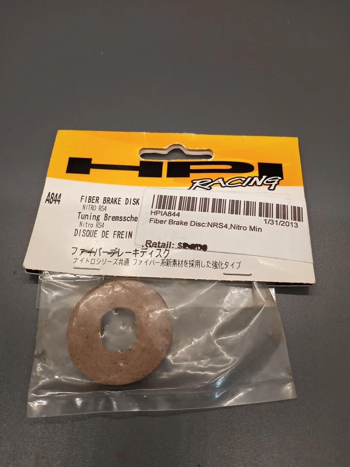 HPI A844 Fiber Brake Disk for NRS4 NIP Discontinued Vintage RC Part (MK126) - Image 1 of 1