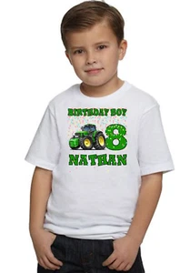 Tractor Farm Boys Personalized Birthday T Shirt TEE Custom NAME AGE Gift Party - Picture 1 of 4