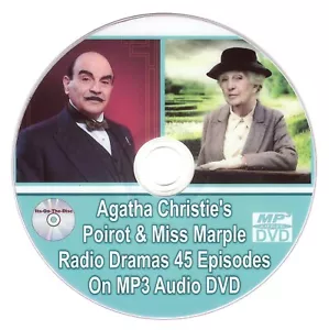 Agatha Christie Poirot & Miss Marple Radio Dramas 45 Episodes On MP3 Audio DVD - Picture 1 of 12