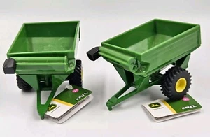Lot Of 2 Brand New 3" John Deere Ertl Grain Cart Toy Green Tomy 46587 - Picture 1 of 7