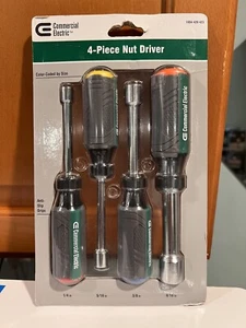 COMMERCIAL ELECTRIC 4 PIECE STANDARD NUT DRIVER SET SAE 1004 420 423 *BRAND NEW* - Picture 1 of 6