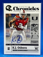 2020 Panini Chronicles Rookies K.J. Osborn Vikings Miami Hurricanes  #12 AUTO RC