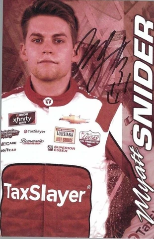SIGNED 2022 MYATT SNIDER “TAXSLAYER” #31 NASCAR XFINITY SERIES POSTCARD Cover