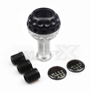 Black Aluminum Car Manual 5 Speed Gear Shift Knob Lever Shifter Golf Ball Shape - Picture 1 of 4